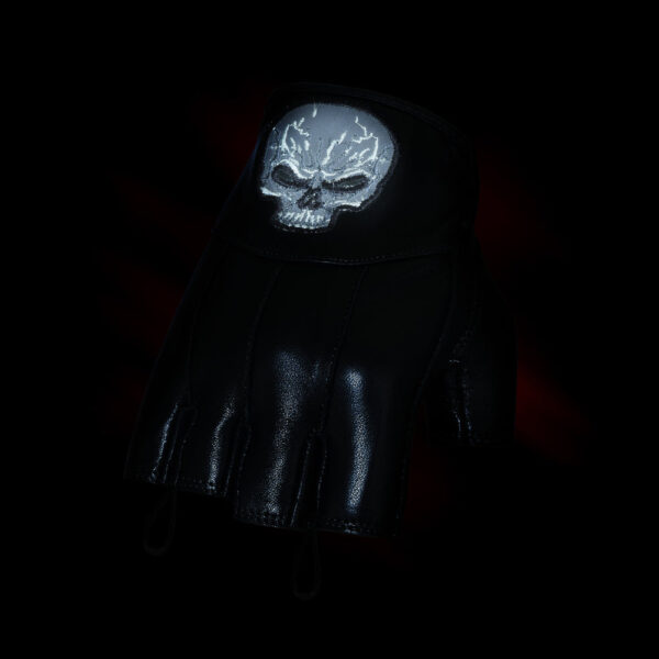 RC98 Reflective Skull Fingerless Glove (BluWater) - Image 3