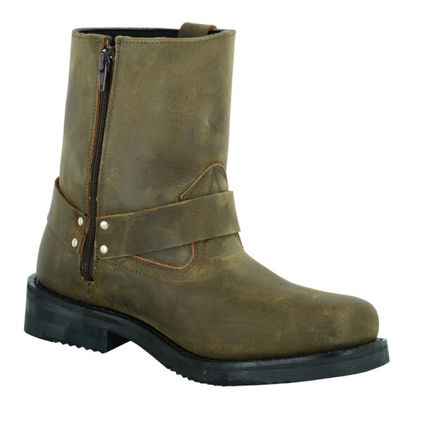 RC9742 Men's Side Zipper Waterproof Boots- Brown - Image 3