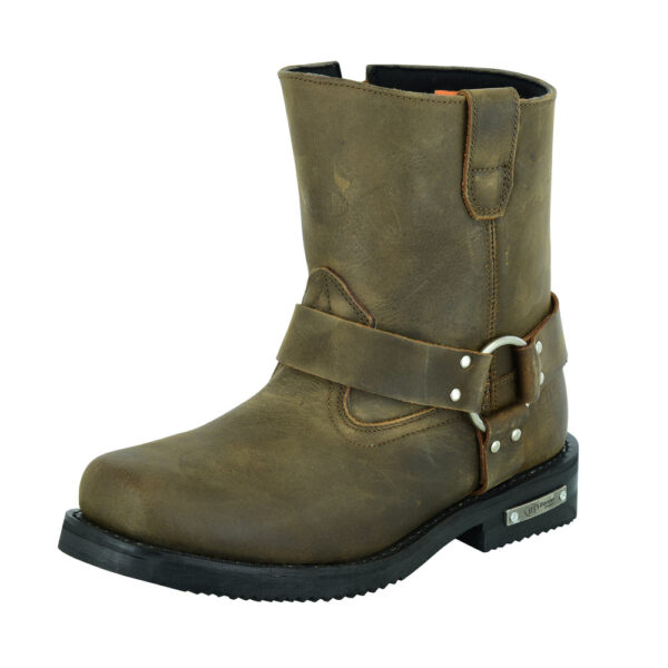 RC9742 Men's Side Zipper Waterproof Boots- Brown - Image 9