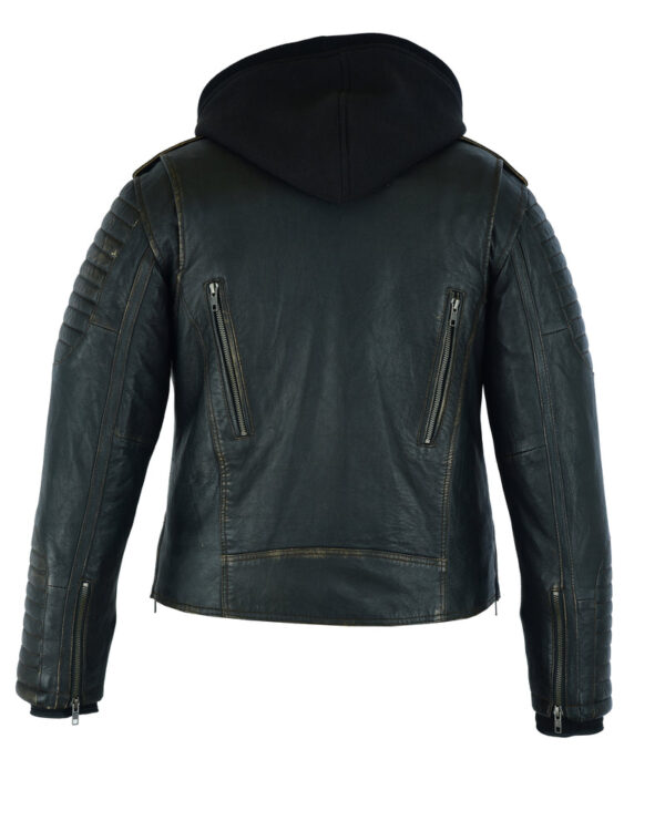 RC878 Women's Lightweight Drum Dyed Distressed Naked Lambskin M/C Jac - Image 3