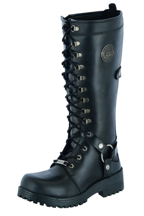 RC9765 Women's 15 Inch Black Leather Stylish Harness Boot - Image 3