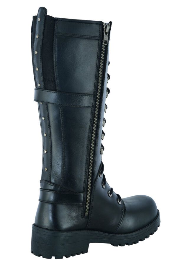 RC9765 Women's 15 Inch Black Leather Stylish Harness Boot - Image 4