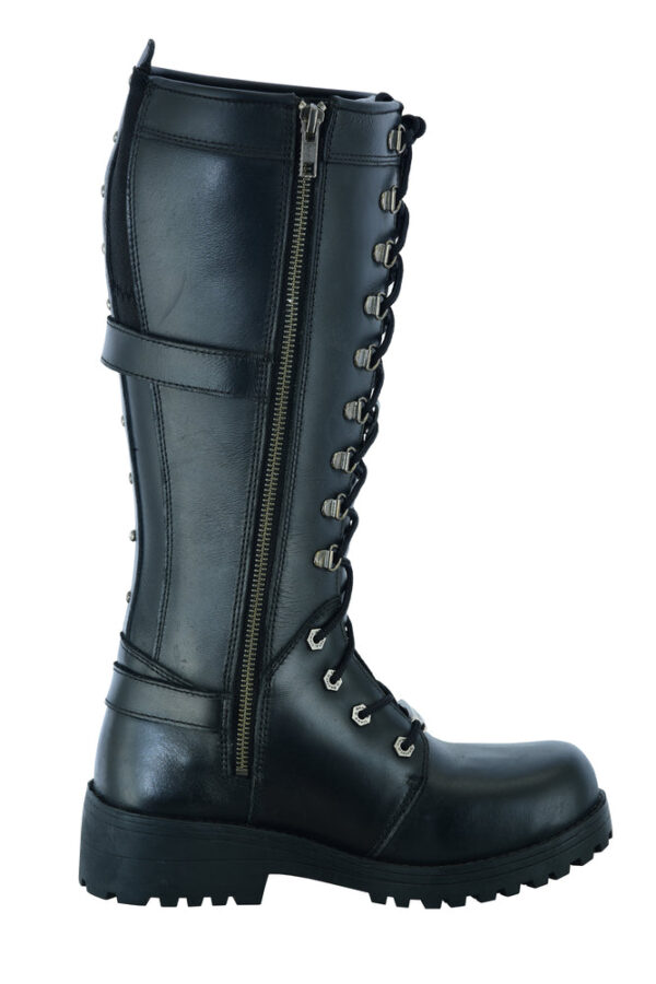 RC9765 Women's 15 Inch Black Leather Stylish Harness Boot - Image 5