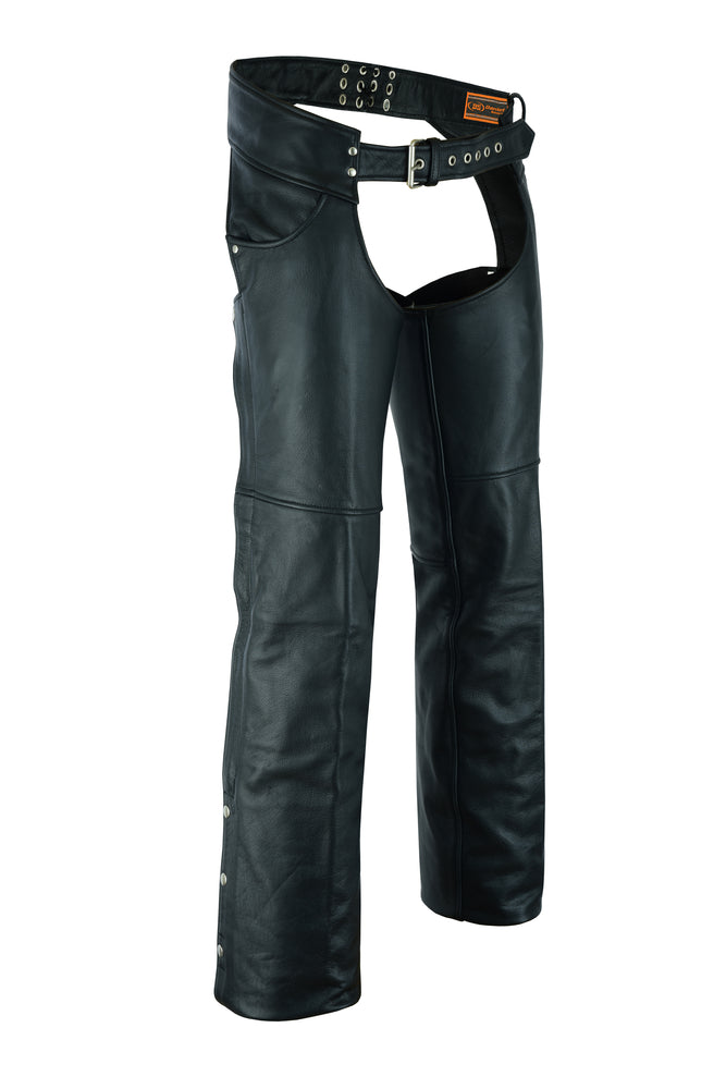 RC447TALL Tall Classic Leather Chaps with Jeans Pockets - Image 3