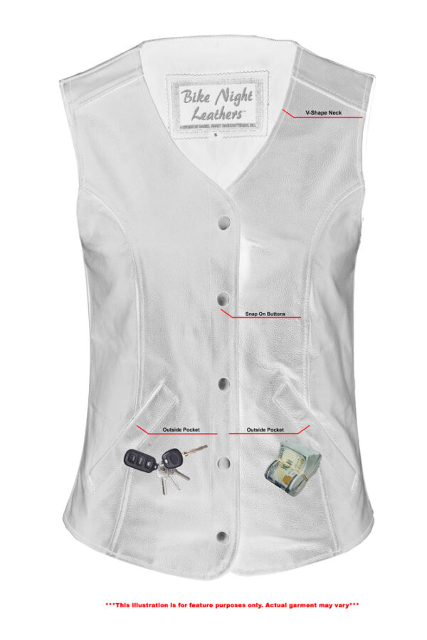RC204 Women's Stylish Longer Body ¾ Vest - Plain Sides - Image 5