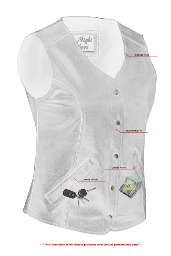 RC204 Women's Stylish Longer Body ¾ Vest - Plain Sides - Image 6