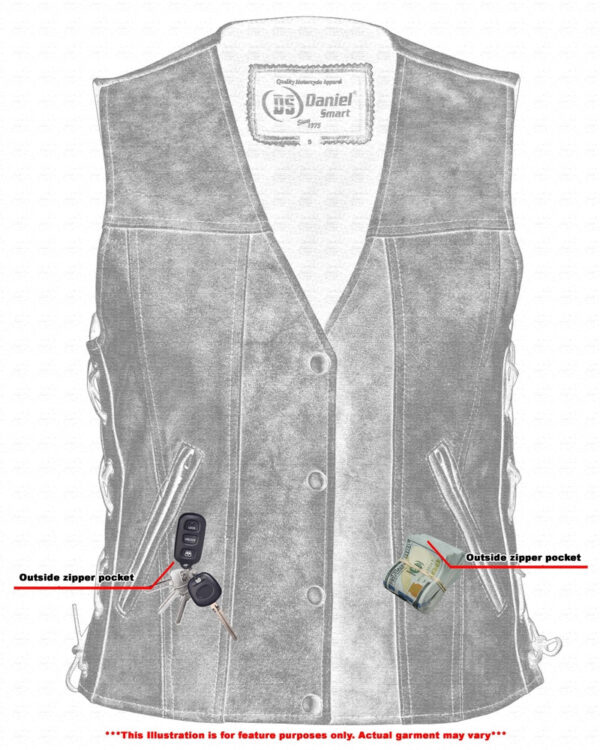 RC205V Women's Gray Single Back Panel Concealed Carry Vest - Image 5