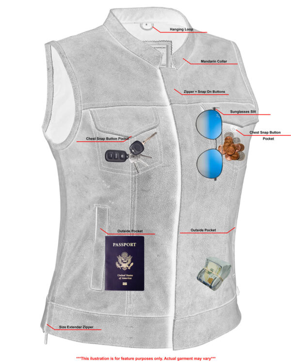 RC229  Women's Premium Single Back Panel Concealment Vest - GRAY - Image 4