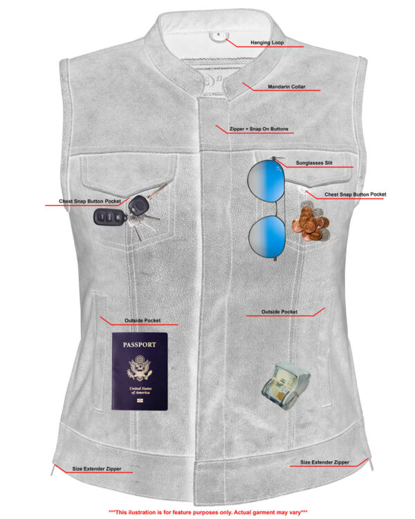 RC229  Women's Premium Single Back Panel Concealment Vest - GRAY - Image 6