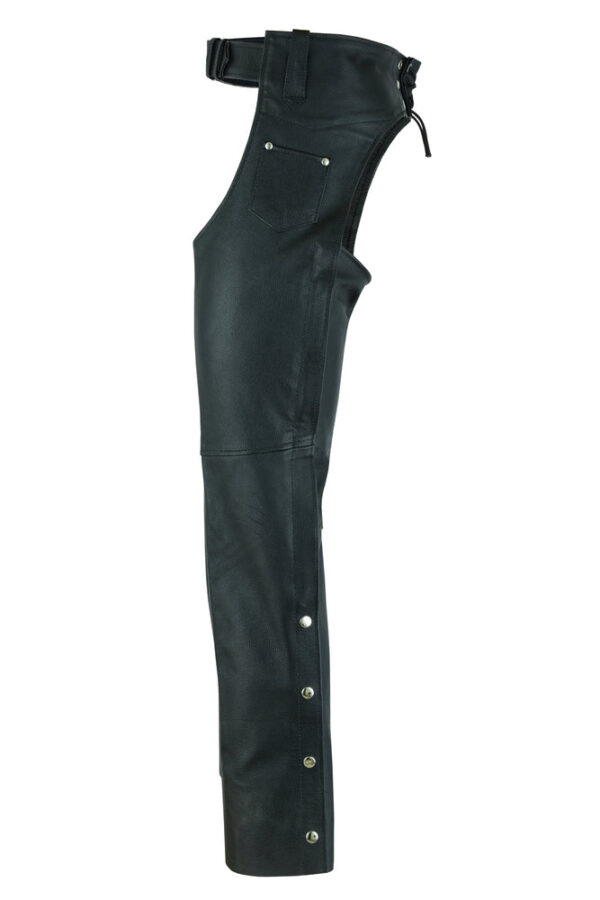 RC400 Unisex Basic Coin Pocket Leather Chaps - Image 4