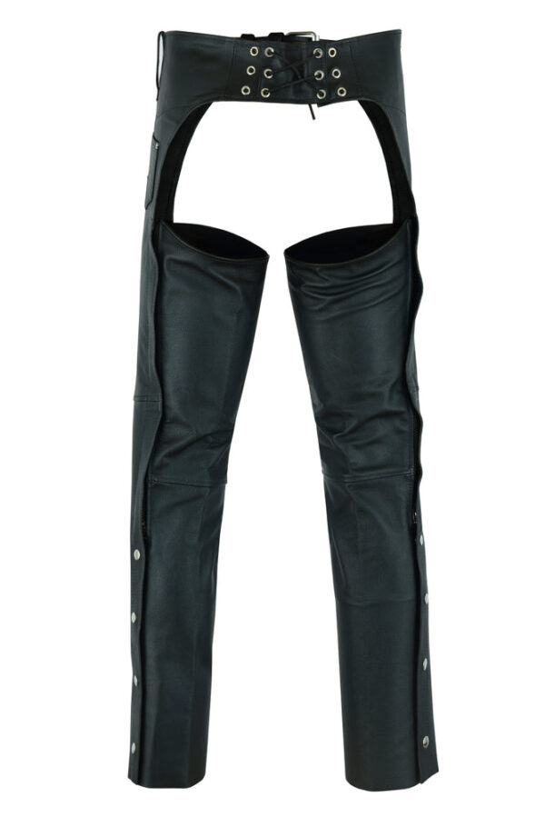 RC400 Unisex Basic Coin Pocket Leather Chaps - Image 5
