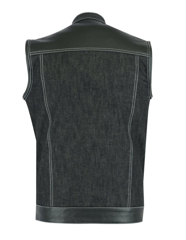 RM900 Men's Leather/Denim Combo Vest - Image 9