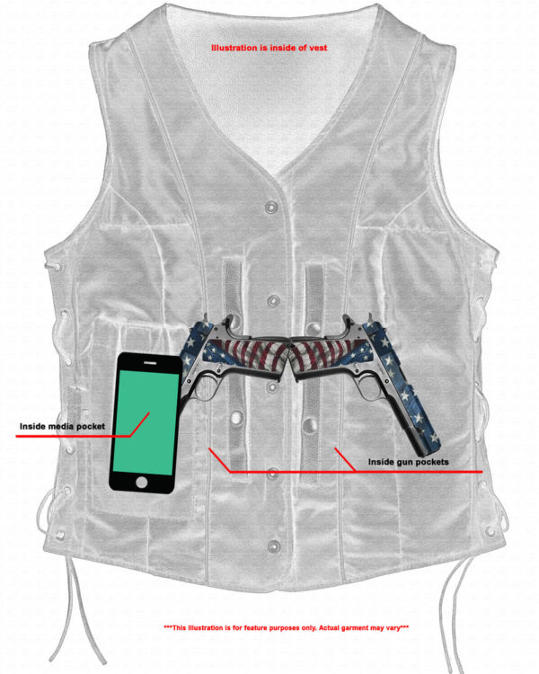 RC206 Women's Stylish Longer Body 3/4 Vest - Side Laces - Image 4