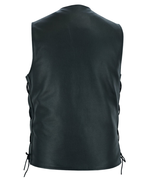 RC161TALL Men's Tall Classic Tapered Bottom Biker Leather Vest - Image 8
