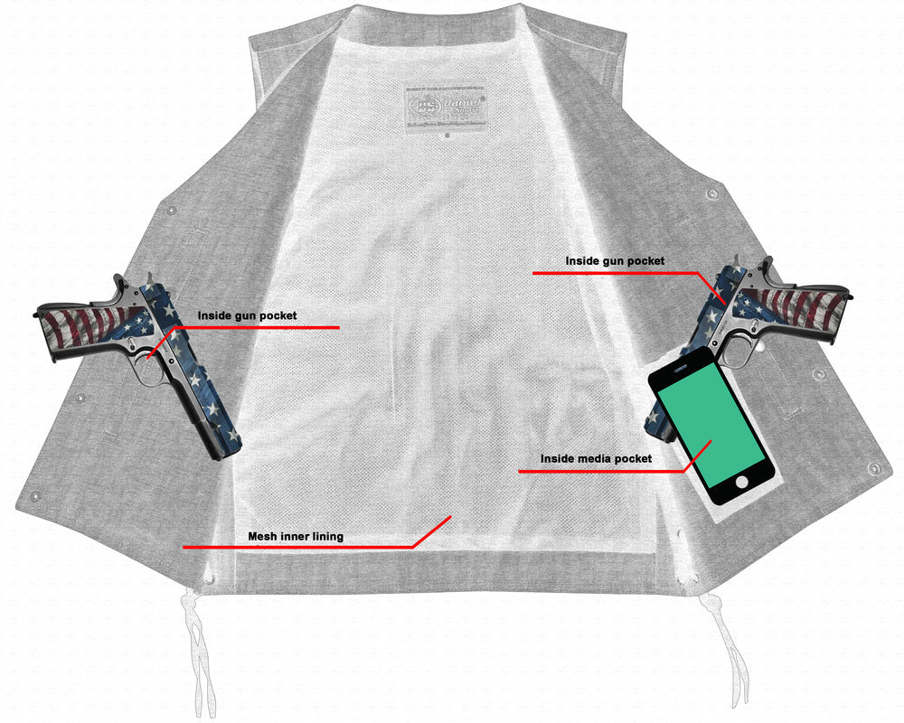 SOA RM918 Men's Rough Rub-Off Raw Finish Broken Gray Denim Vest - Image 5