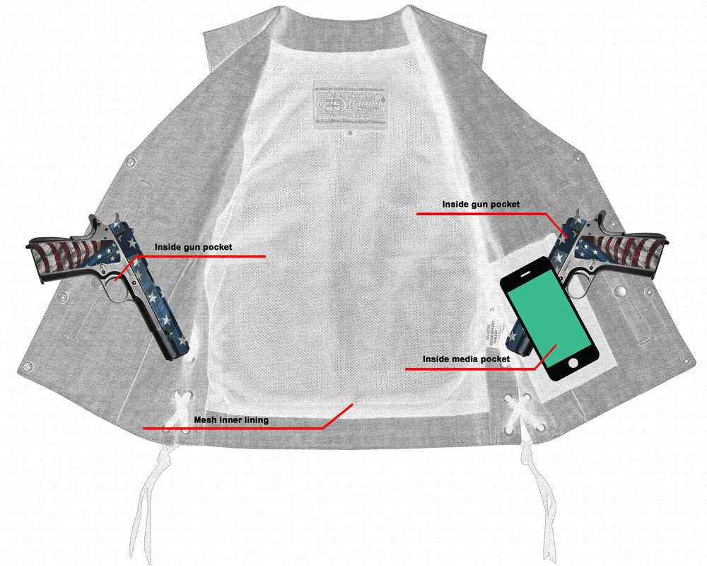 RM919 Women's Rough Rub-Off Raw Finish Broken Gray Denim Vest - Image 5