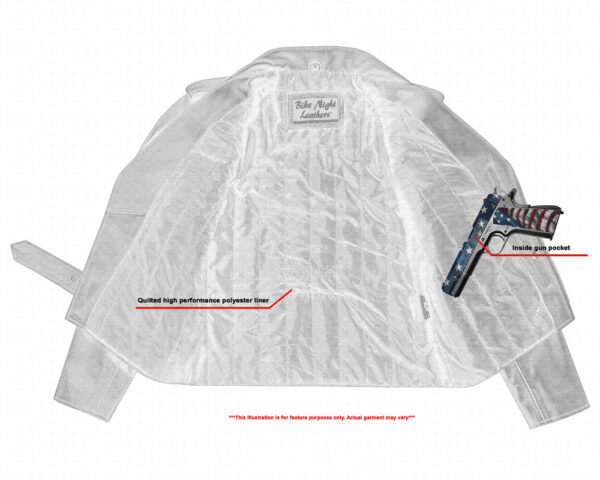 RC711 Economy Motorcycle Classic Biker Leather Jacket - Side Laces - Image 5