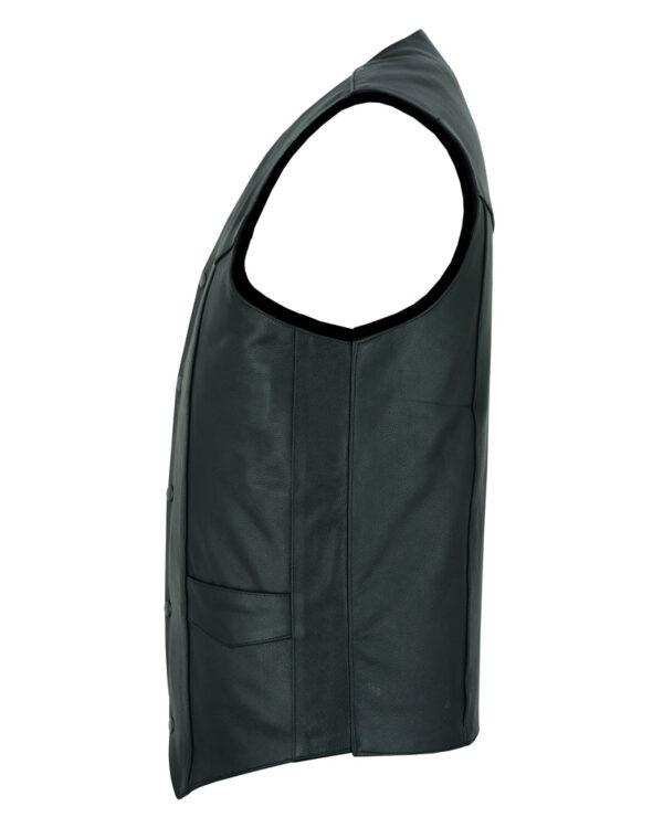 RC162TALL Men's Tall Classic Biker Leather Vest - Image 8