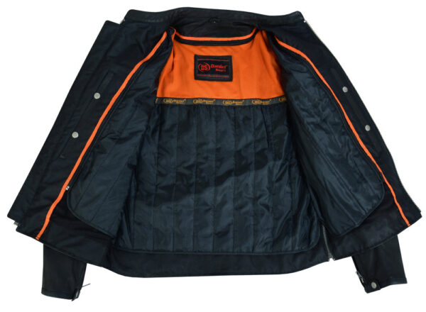 RC768 Men's Sporty Lightweight Leather Cross Over Jacket - Image 6