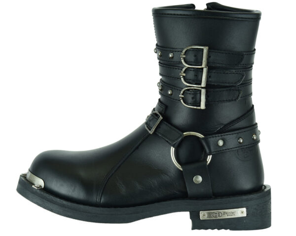RC9767 Women's 9 Inch Black Triple Buckle Leather Harness Boot - Image 9