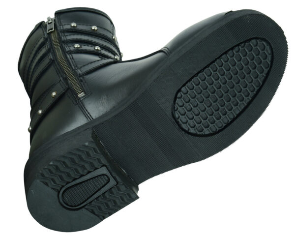 RC9767 Women's 9 Inch Black Triple Buckle Leather Harness Boot - Image 12