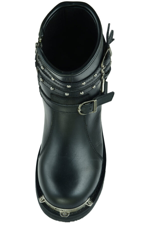 RC9767 Women's 9 Inch Black Triple Buckle Leather Harness Boot - Image 13