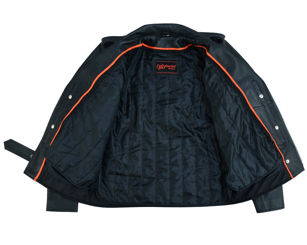 RC712TALL Men's Classic Plain Side Police Style M/C Jacket - TALL - Image 7