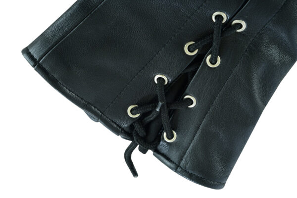 RC422 Women's Black Thigh High Leather Side Lace Leggings - Image 7