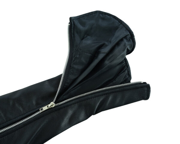 RC422 Women's Black Thigh High Leather Side Lace Leggings - Image 9