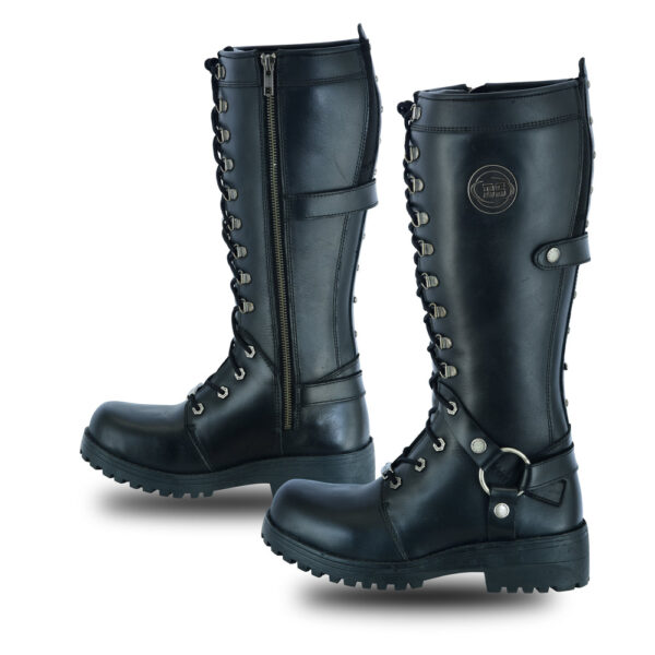 RC9765 Women's 15 Inch Black Leather Stylish Harness Boot - Image 8
