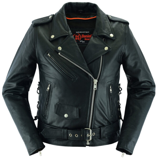 RC831 Women's Classic Side Lace Police Style M/C Jacket - Image 3