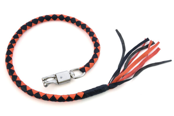 GBW202 Leather Biker Whip-Orange/Black - Image 3