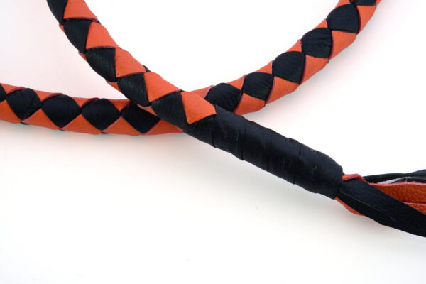 GBW202 Leather Biker Whip-Orange/Black - Image 5