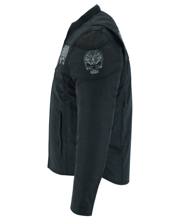 RC600 Men's Textile Scooter Style Jacket w/ Reflective Skulls - Image 8
