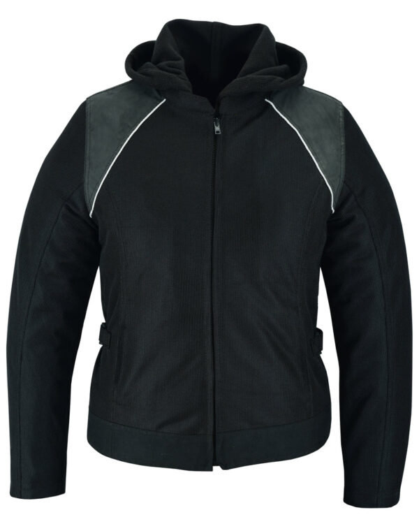 RC867 Women's Mesh 3-in-1 Riding Jacket (Black/Black Tone Reflective) - Image 4