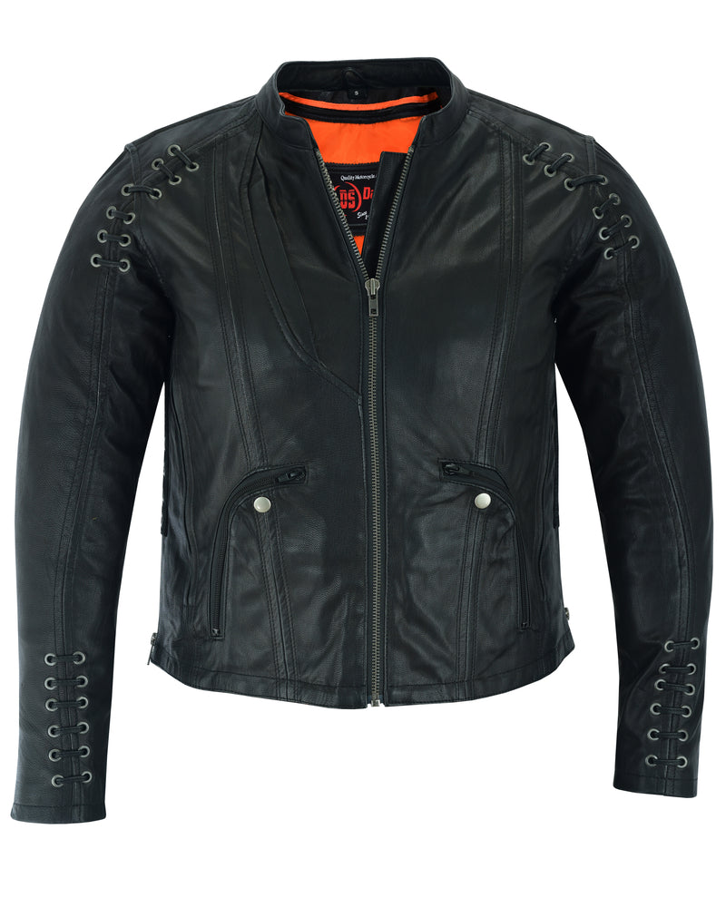 RC885 Women's Stylish Jacket with Grommet and Lacing Accents - Image 7