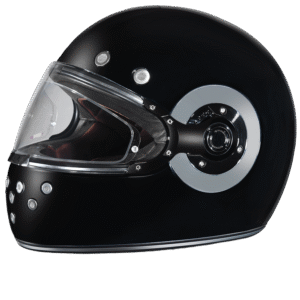 DOT Daytona Retro Full Face Motorcycle Helmet: Vintage Style for Men, Women, & Youth - Hi-Gloss Black w/ Chrome Accents