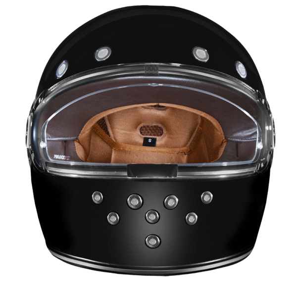 DOT Daytona Retro Full Face Motorcycle Helmet: Vintage Style for Men, Women, & Youth - Hi-Gloss Black w/ Chrome Accents - Image 5