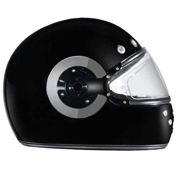 DOT Daytona Retro Full Face Motorcycle Helmet: Vintage Style for Men, Women, & Youth - Hi-Gloss Black w/ Chrome Accents - Image 4