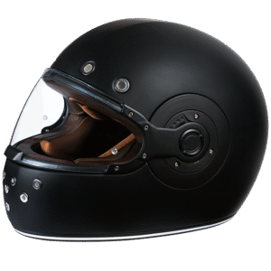 DOT Daytona Retro Full Face Motorcycle Helmet: Vintage Style for Men, Women, & Youth - Dull Black W/ Dull Black Accents