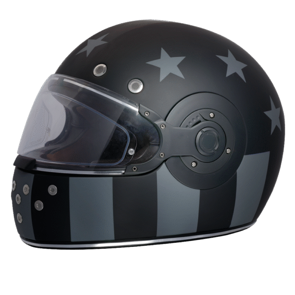 DOT Daytona Retro Full Face Motorcycle Helmet: Vintage Style for Men, Women, & Youth - W/ Captain America Stealth