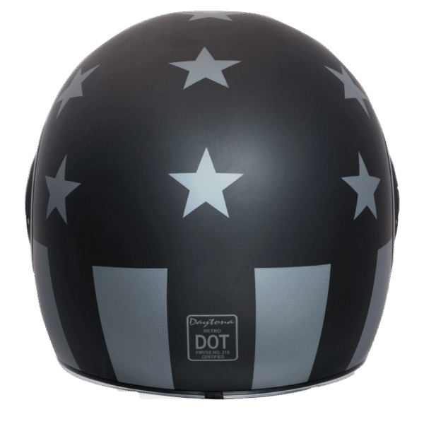 DOT Daytona Retro Full Face Motorcycle Helmet: Vintage Style for Men, Women, & Youth - W/ Captain America Stealth - Image 3