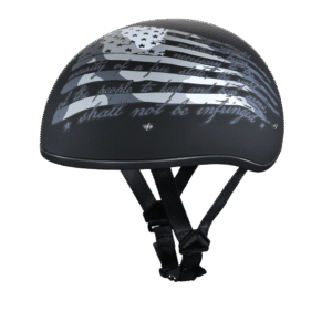 DOT Approved Daytona Motorcycle Half Face Helmet - Skull Cap Graphics for Men & Women, Scooters, ATVs, UTVs & Choppers - W/ 2nd Amendment