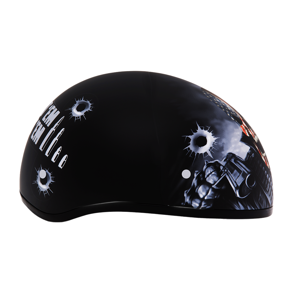 DOT Approved Daytona Motorcycle Half Face Helmet - Skull Cap Graphics for Men & Women, Scooters, ATVs, UTVs & Choppers - W/ Come Get 'Em - Image 5