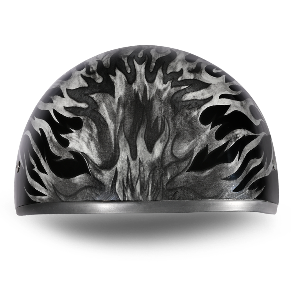 DOT Approved Daytona Motorcycle Half Face Helmet - Skull Cap Graphics for Men & Women, Scooters, ATVs, UTVs & Choppers - W/ Ignite Grey - Image 5