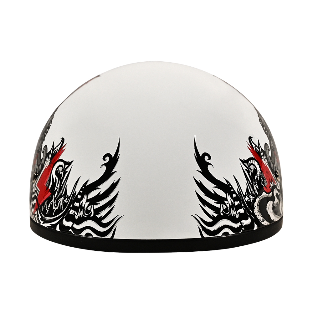 DOT Approved Daytona Motorcycle Half Face Helmet - Skull Cap Graphics for Men & Women, Scooters, ATVs, UTVs & Choppers - W/ Rockin' Reaper - Image 5