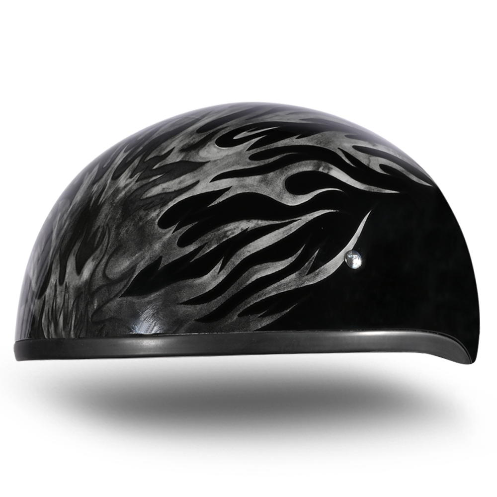 DOT Approved Daytona Motorcycle Half Face Helmet - Skull Cap Graphics for Men & Women, Scooters, ATVs, UTVs & Choppers - W/ Ignite Grey - Image 6