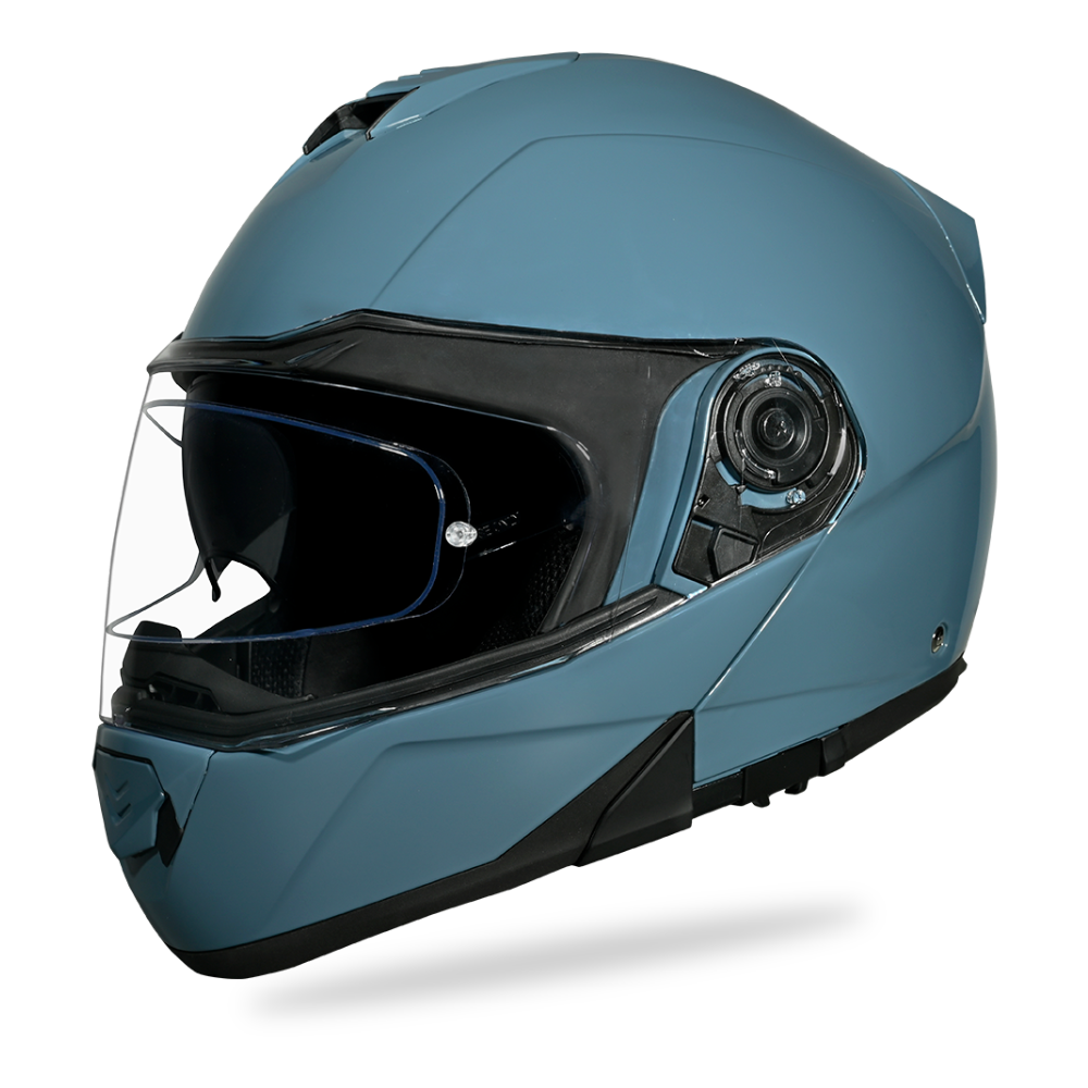Daytona Glide Modular Motorcycle Helmet - DOT Approved, Bluetooth Ready, Dual Visor, Men/Women/Youth- Shark Blu - Image 2