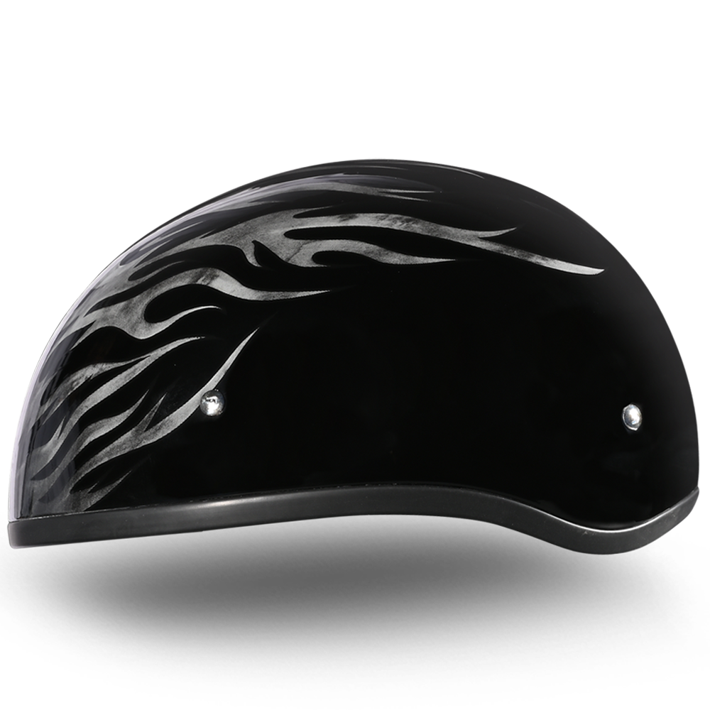 DOT Approved Daytona Motorcycle Half Face Helmet - Skull Cap Graphics for Men & Women, Scooters, ATVs, UTVs & Choppers - W/ Ignite Grey - Image 2