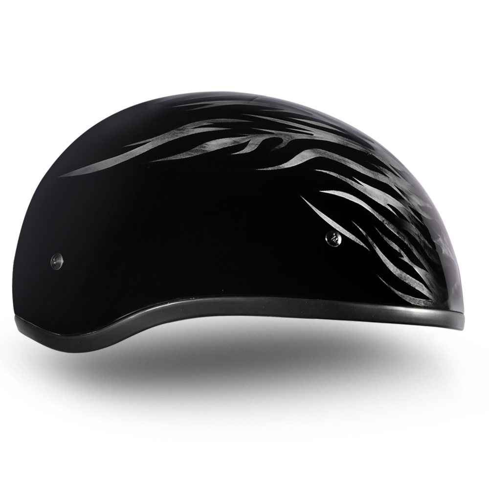 DOT Approved Daytona Motorcycle Half Face Helmet - Skull Cap Graphics for Men & Women, Scooters, ATVs, UTVs & Choppers - W/ Ignite Grey - Image 4